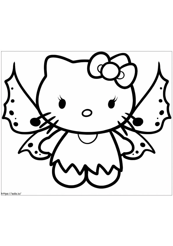 Fluture Hello Kitty de colorat