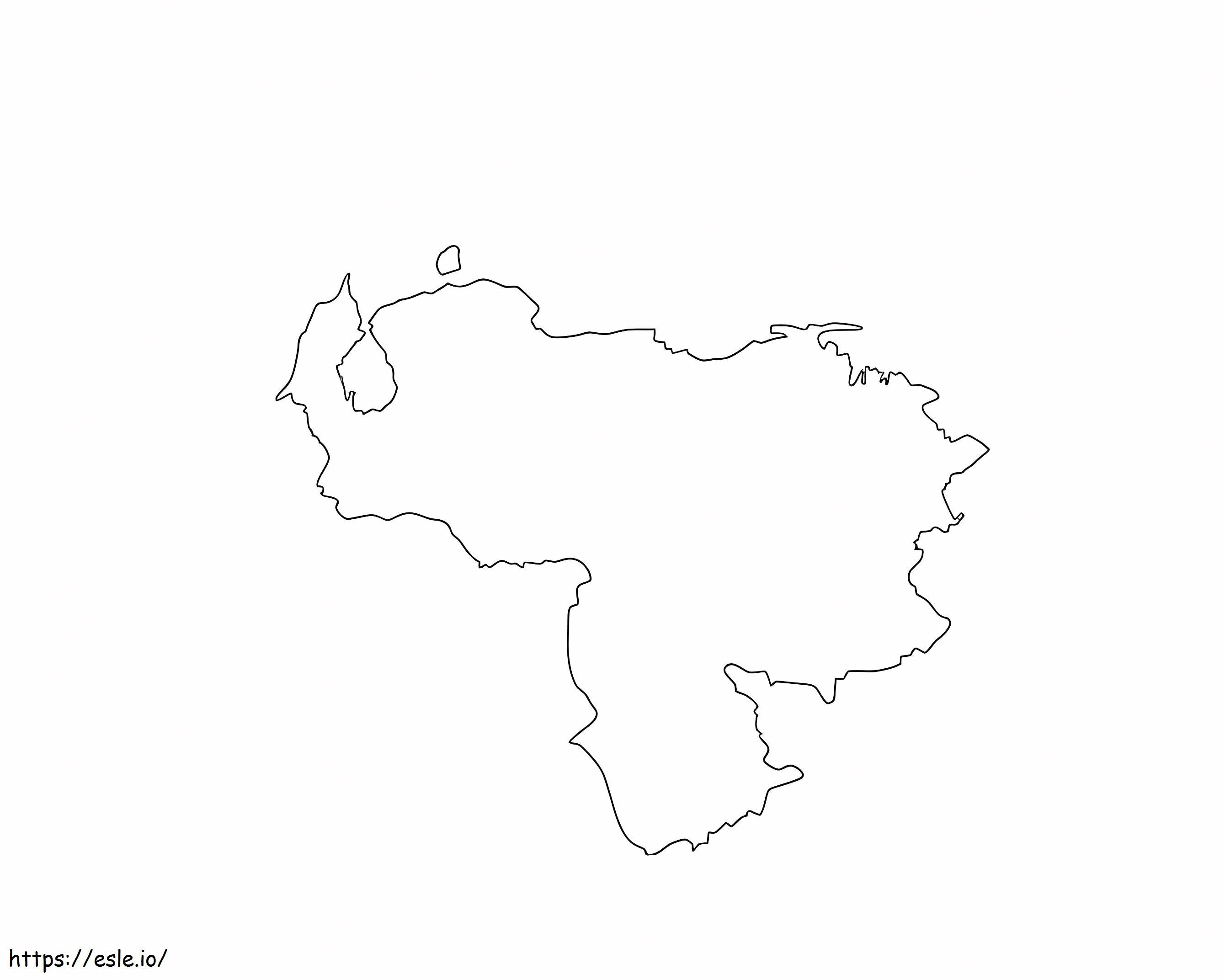 Coloriage Image de contour de carte du Venezuela gratuite à colorier à imprimer dessin