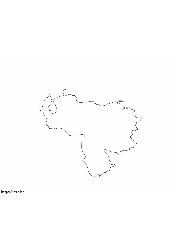 Gratis Venezuela kaartoverzicht afbeelding om in te kleuren kleurplaat
