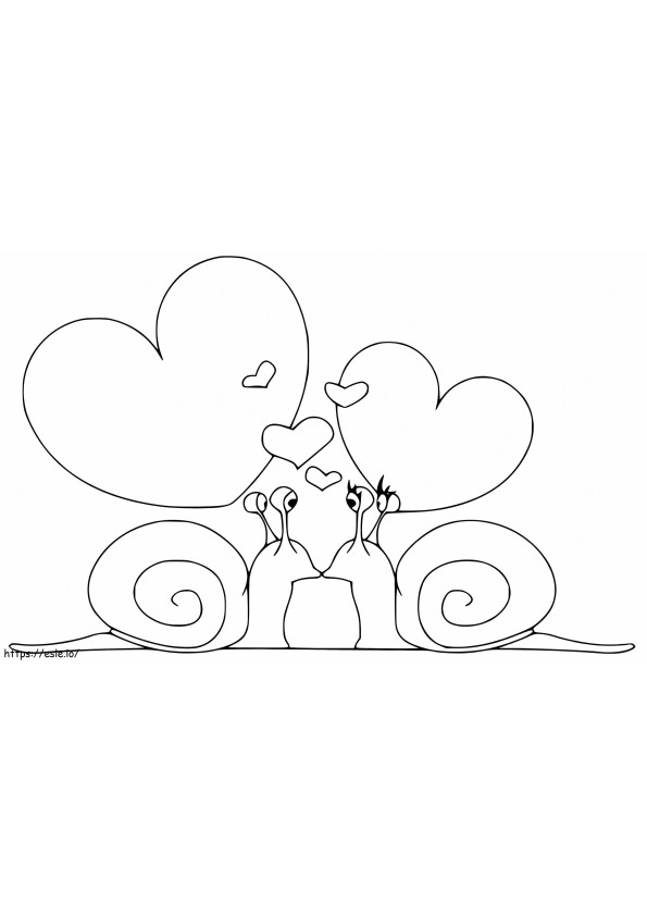 Snail Couple coloring page
