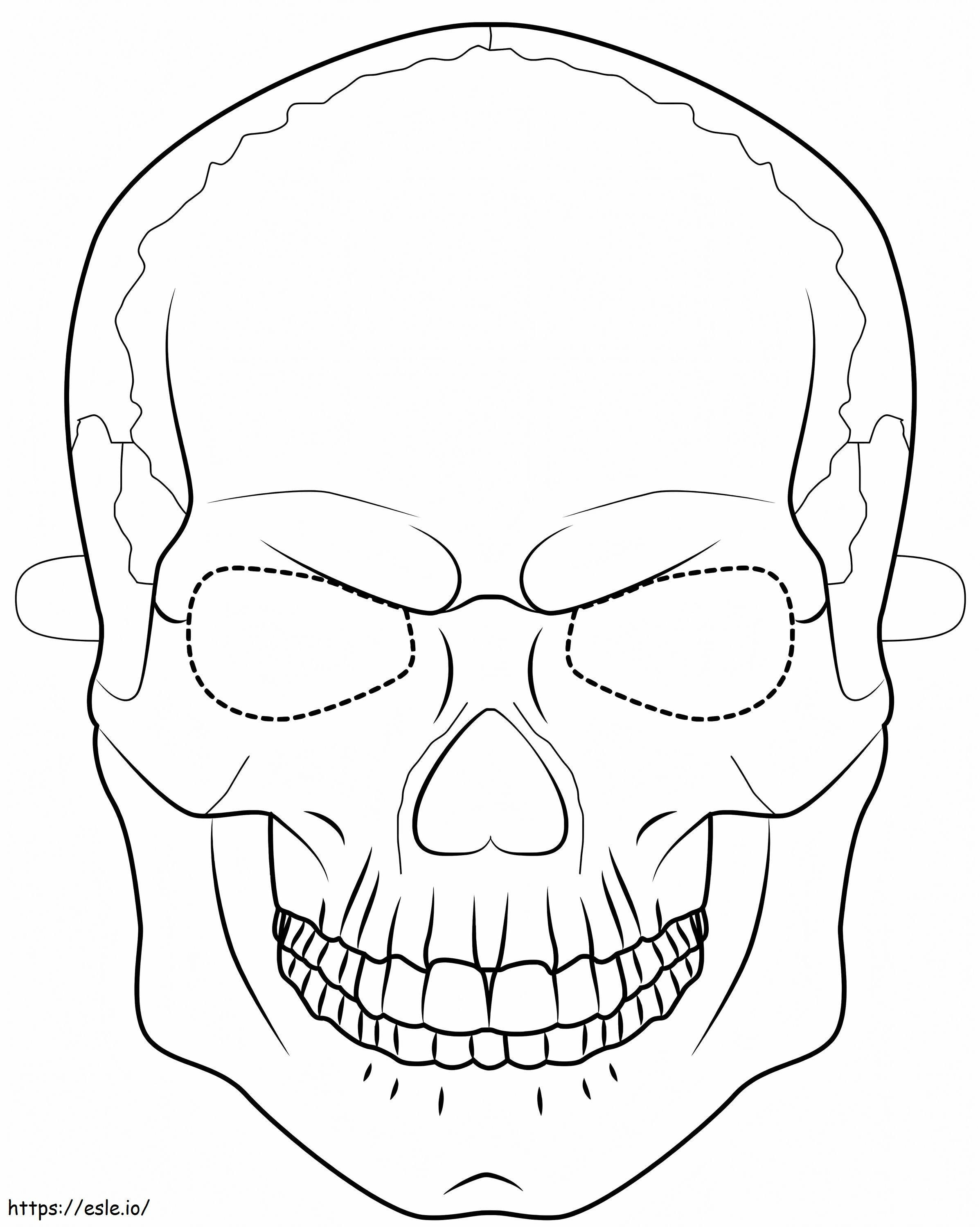 Mască cu craniu de Halloween de colorat