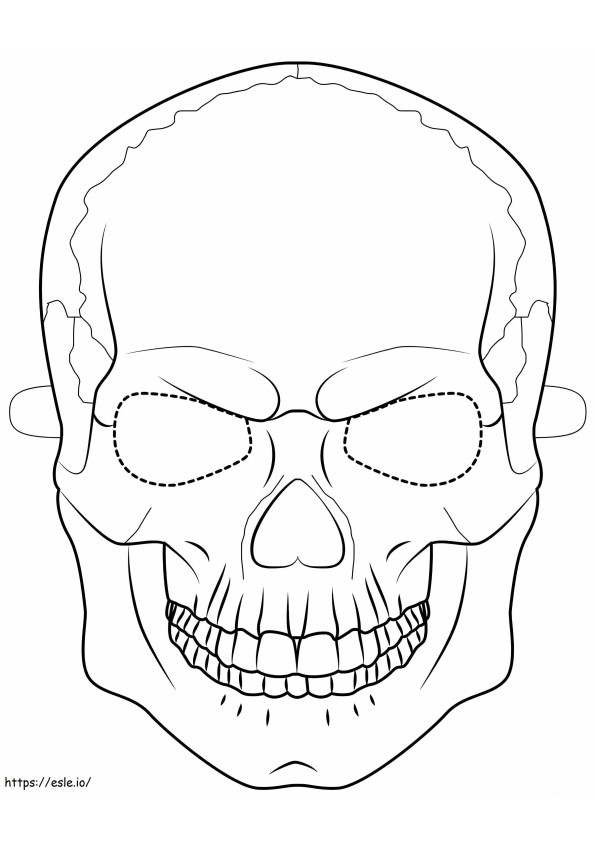 Halloweenowa maska czaszki kolorowanka