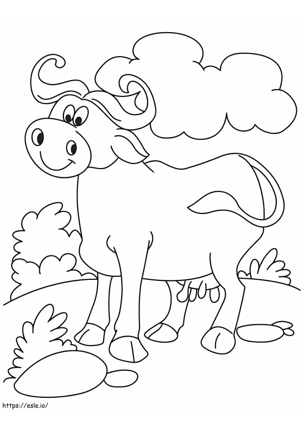 Buffalo With Rock coloring page