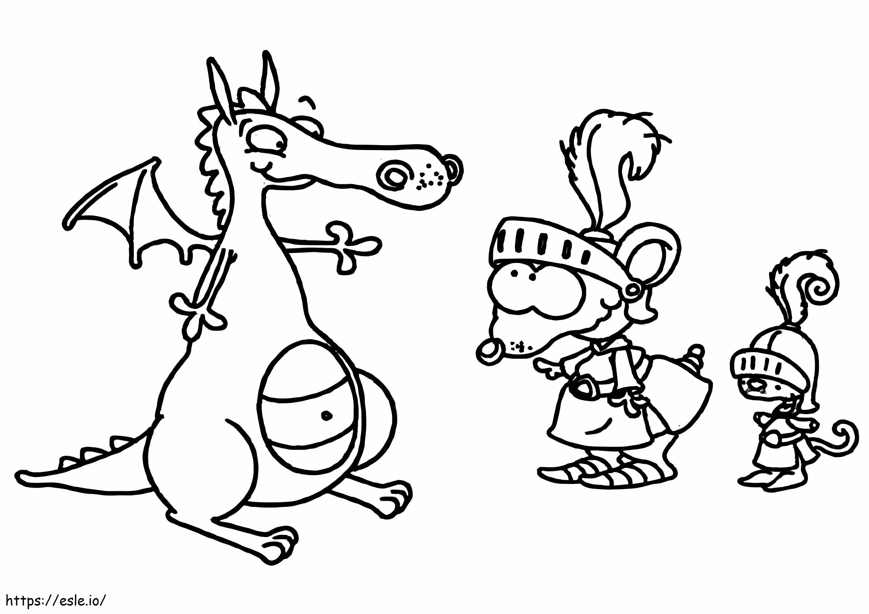 Toopy And Binoo And Dragon coloring page