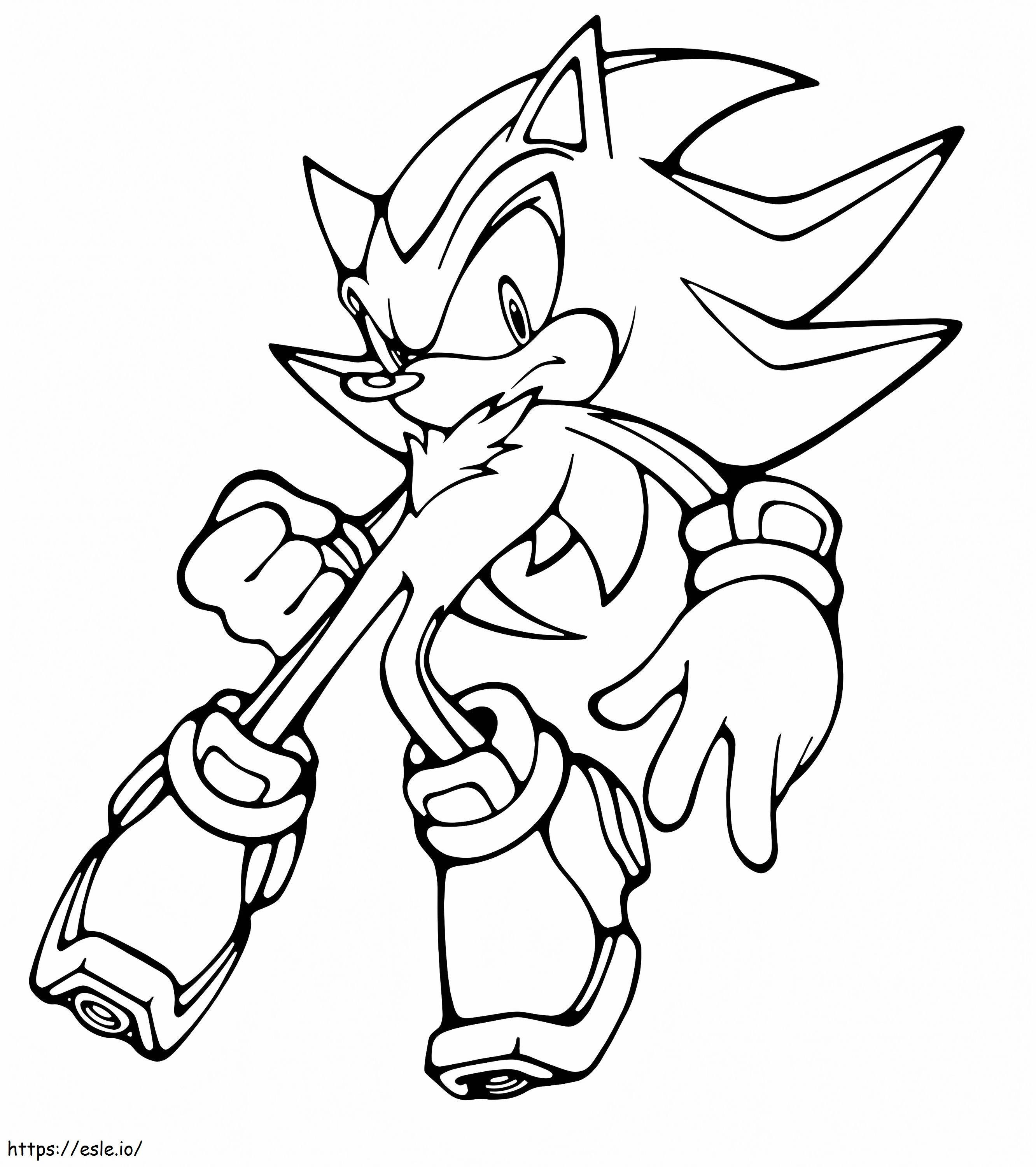 Sombra el erizo de Sonic para colorear