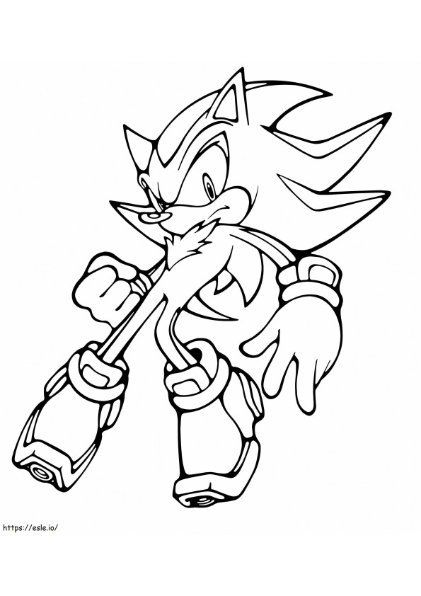 Sombra el erizo de Sonic para colorear
