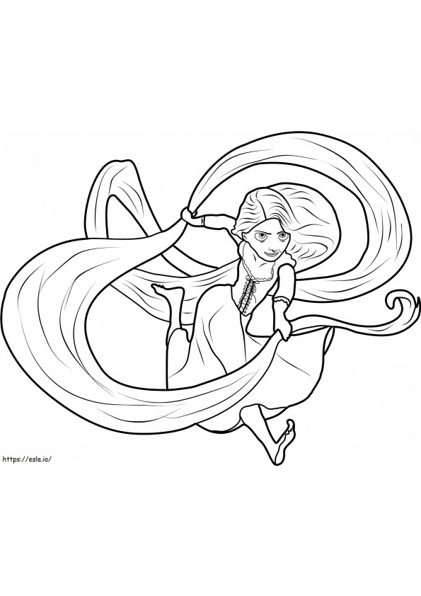 Rapunzel Running coloring page