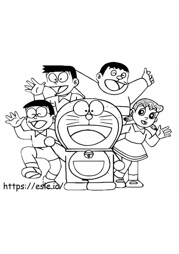 Nobita e equipe para colorir