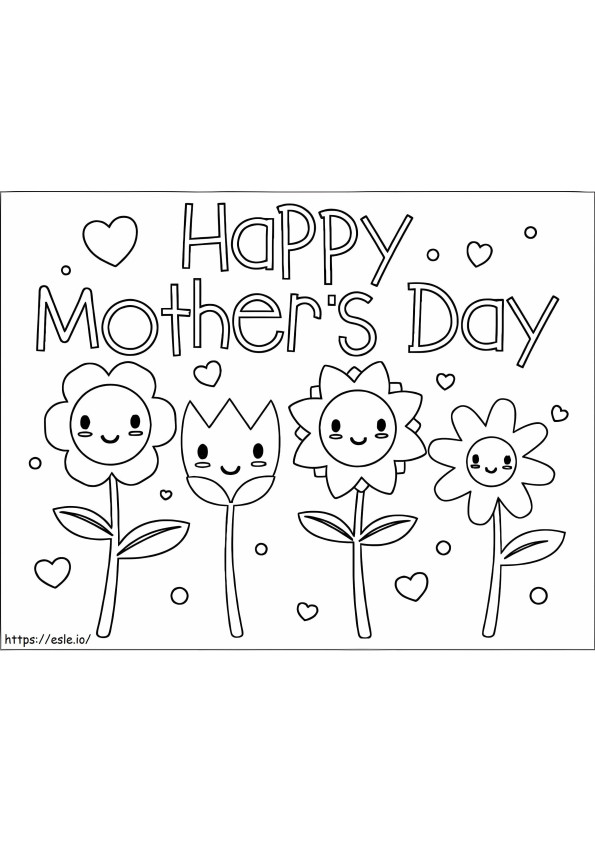 Feliz Dia das Mães 16 para colorir