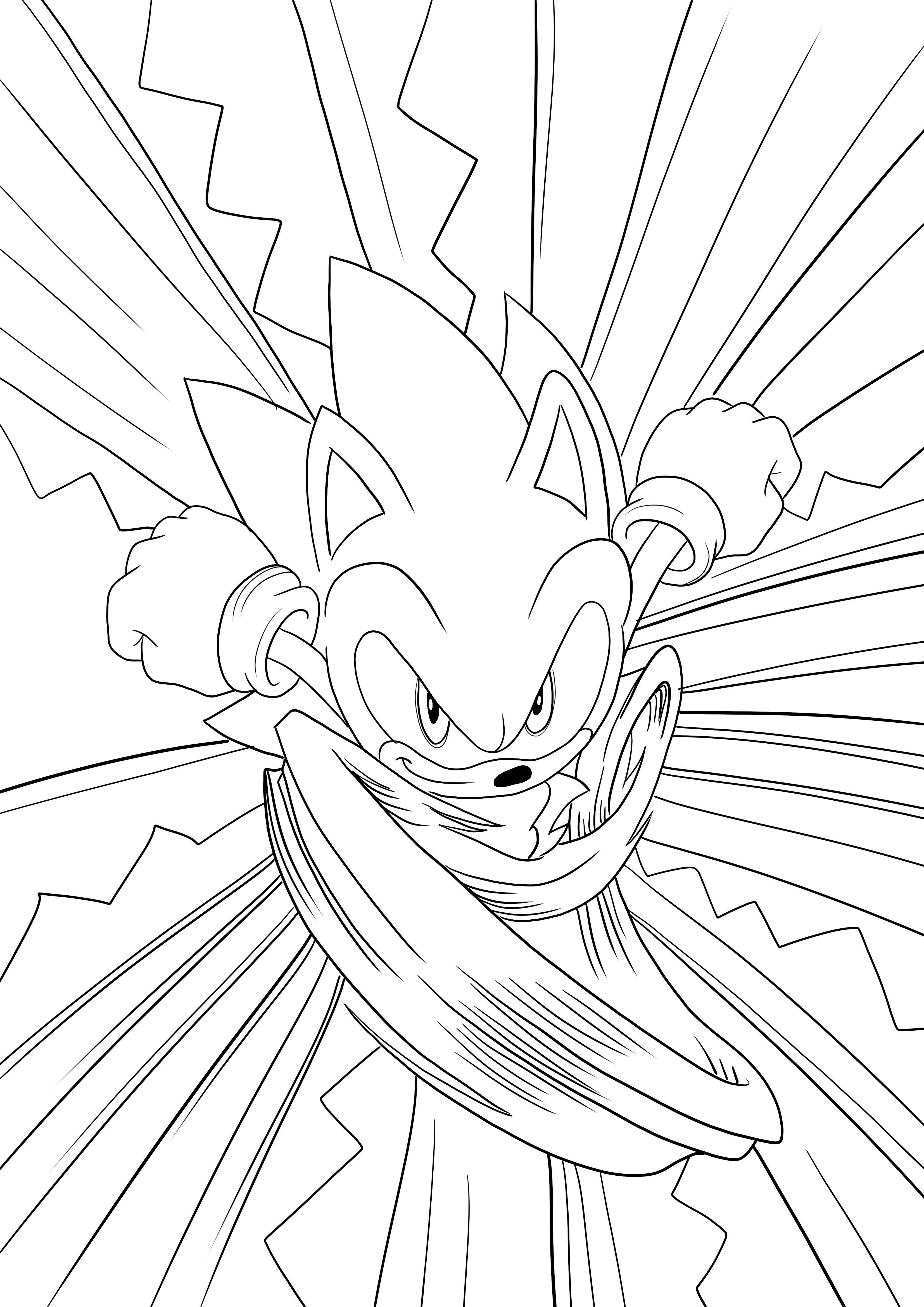 Furious and fast Sonic free downloading and coloring