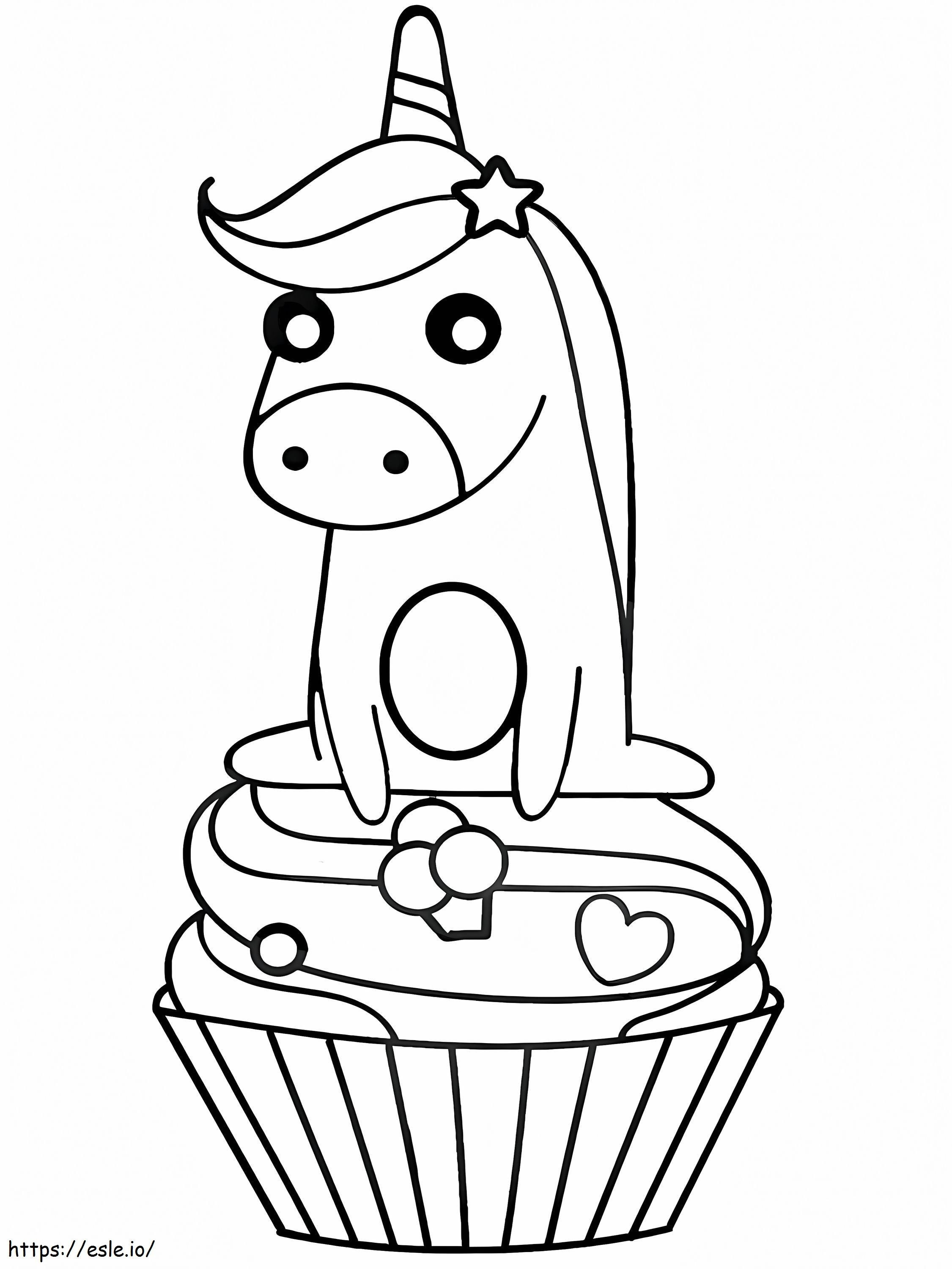 Unicorn Di Cupcake Gambar Mewarnai