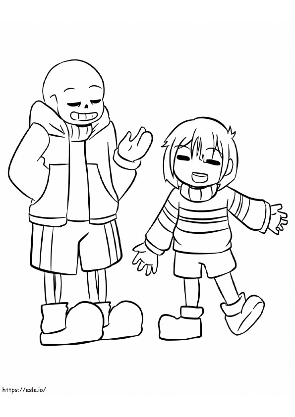 Sans And Frisk coloring page