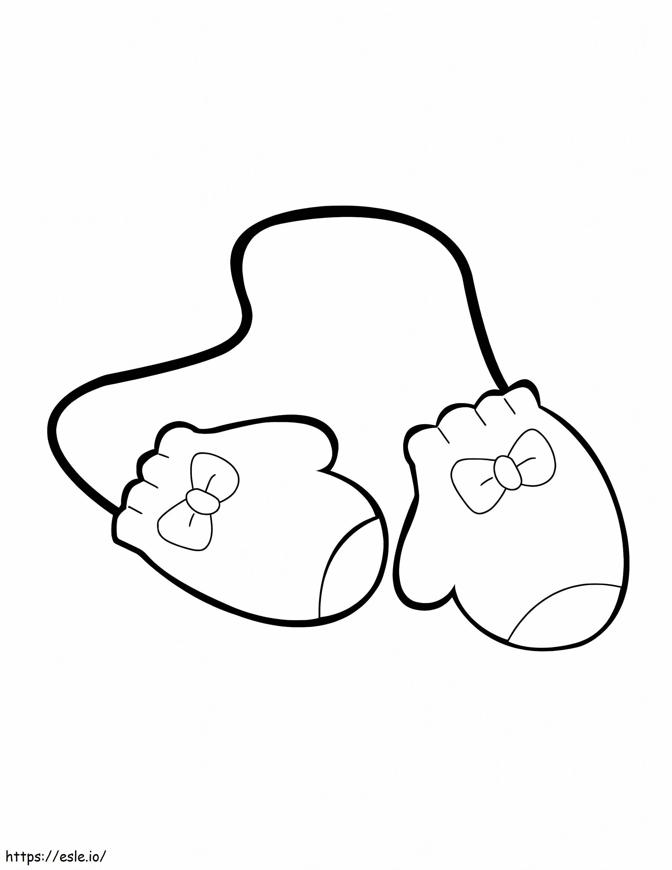 Cute Winter Mittens coloring page