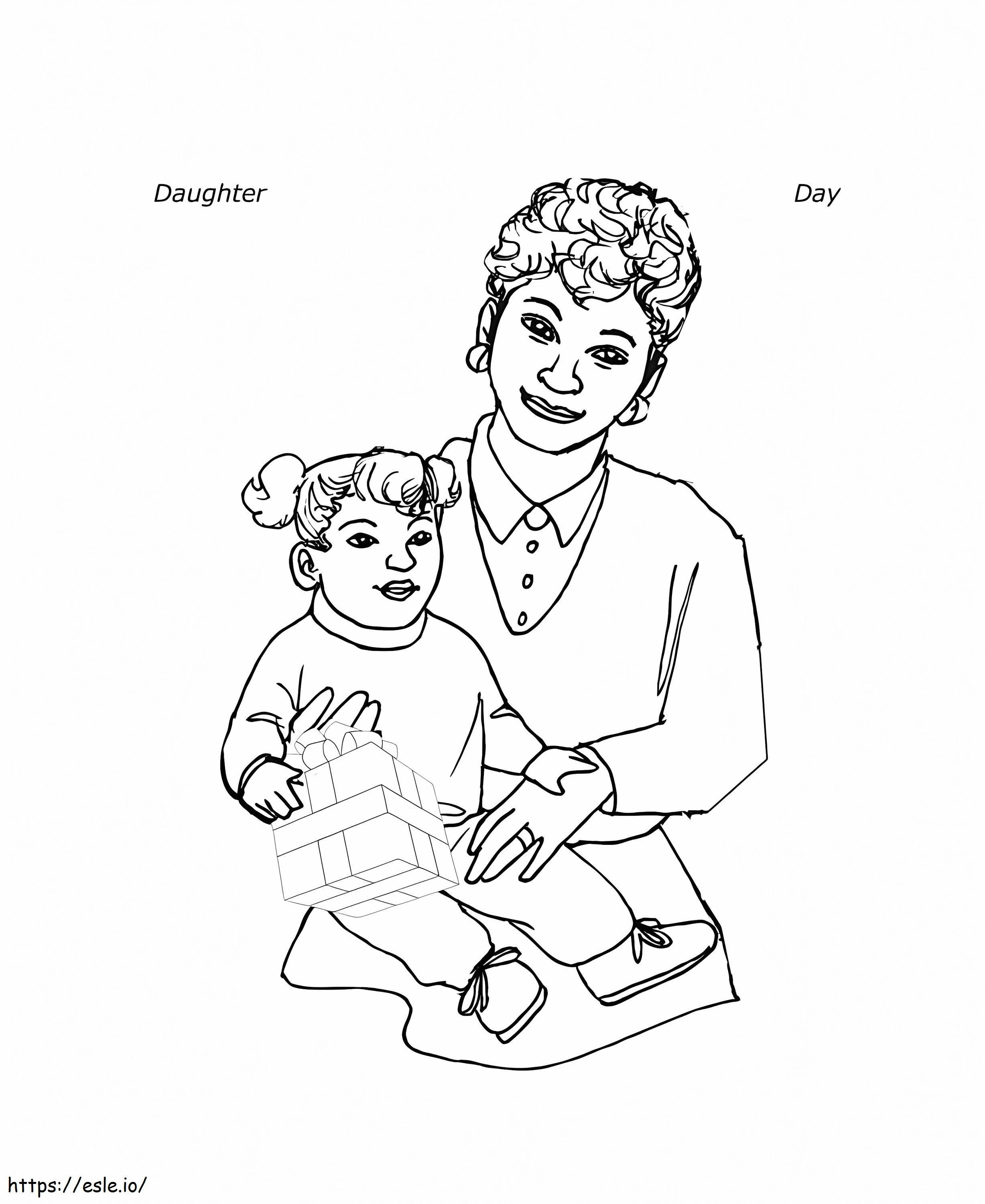 Día de la Hija Afecto a Mamá para colorear
