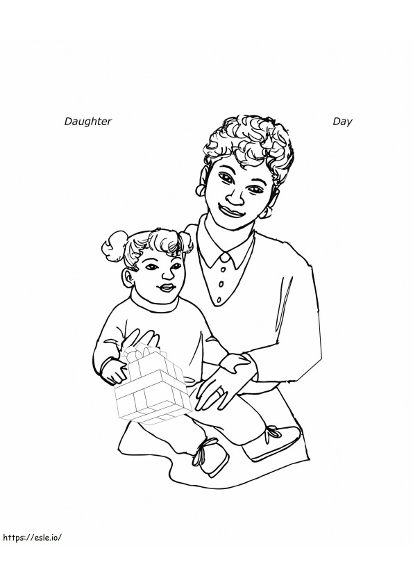 Tytärten päivä äitien rakkaus värityskuva