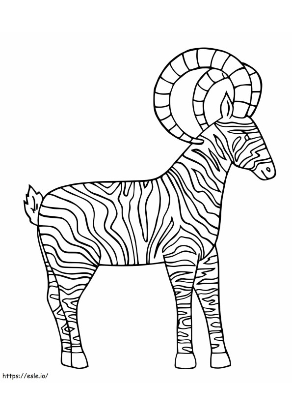 Zebra Goat Alebrijes coloring page
