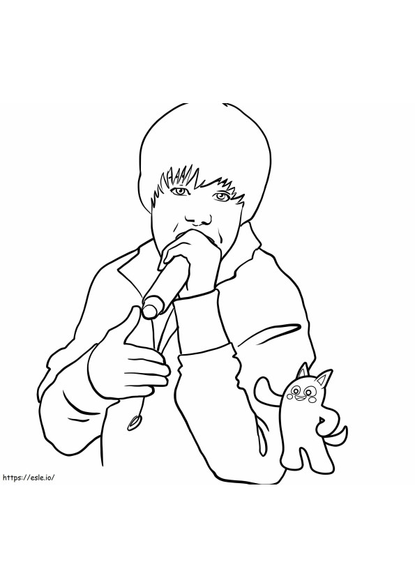 Justin Bieber Singing coloring page