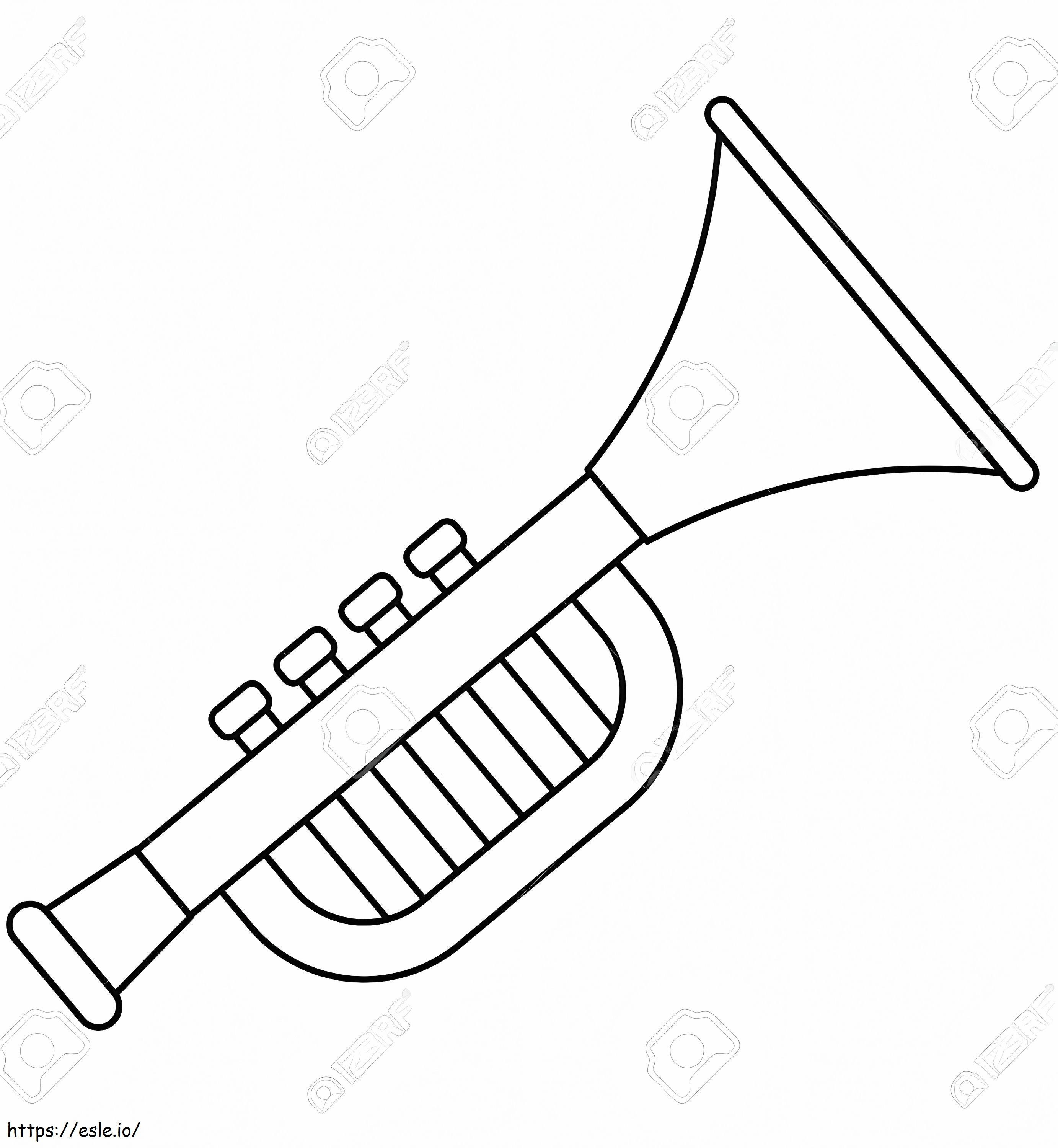 Eenvoudige trompet 3 kleurplaat kleurplaat