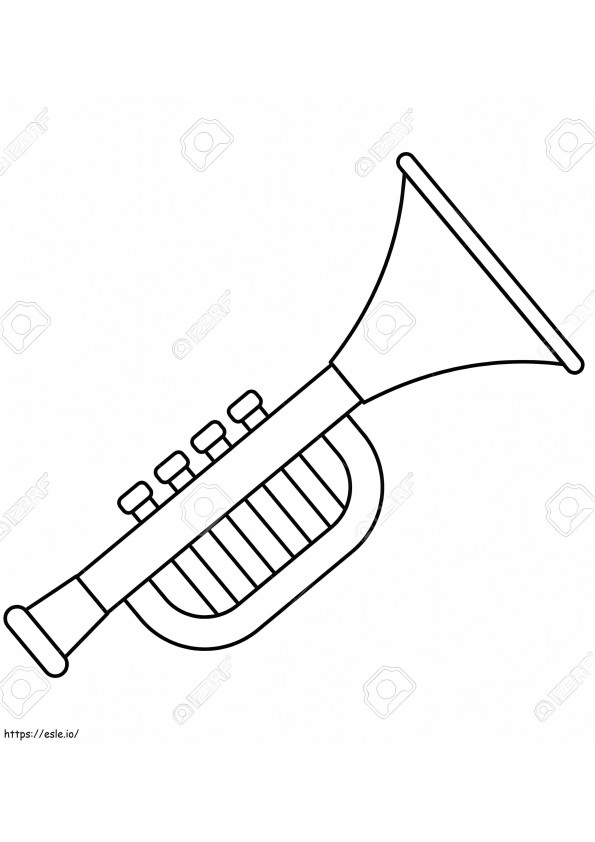 Yksinkertainen trumpetti 3 värityskuva