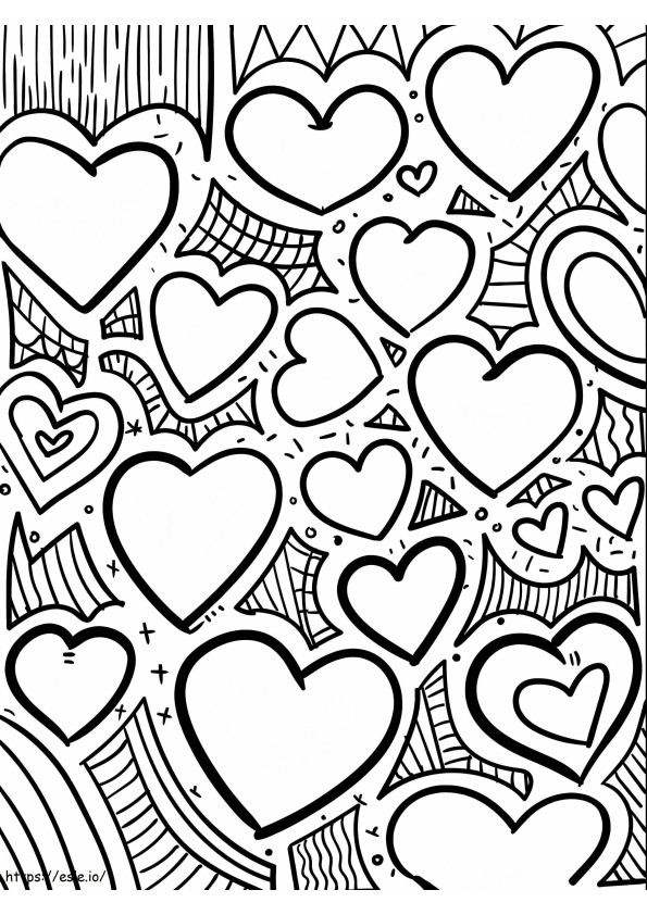 Hearts Design coloring page