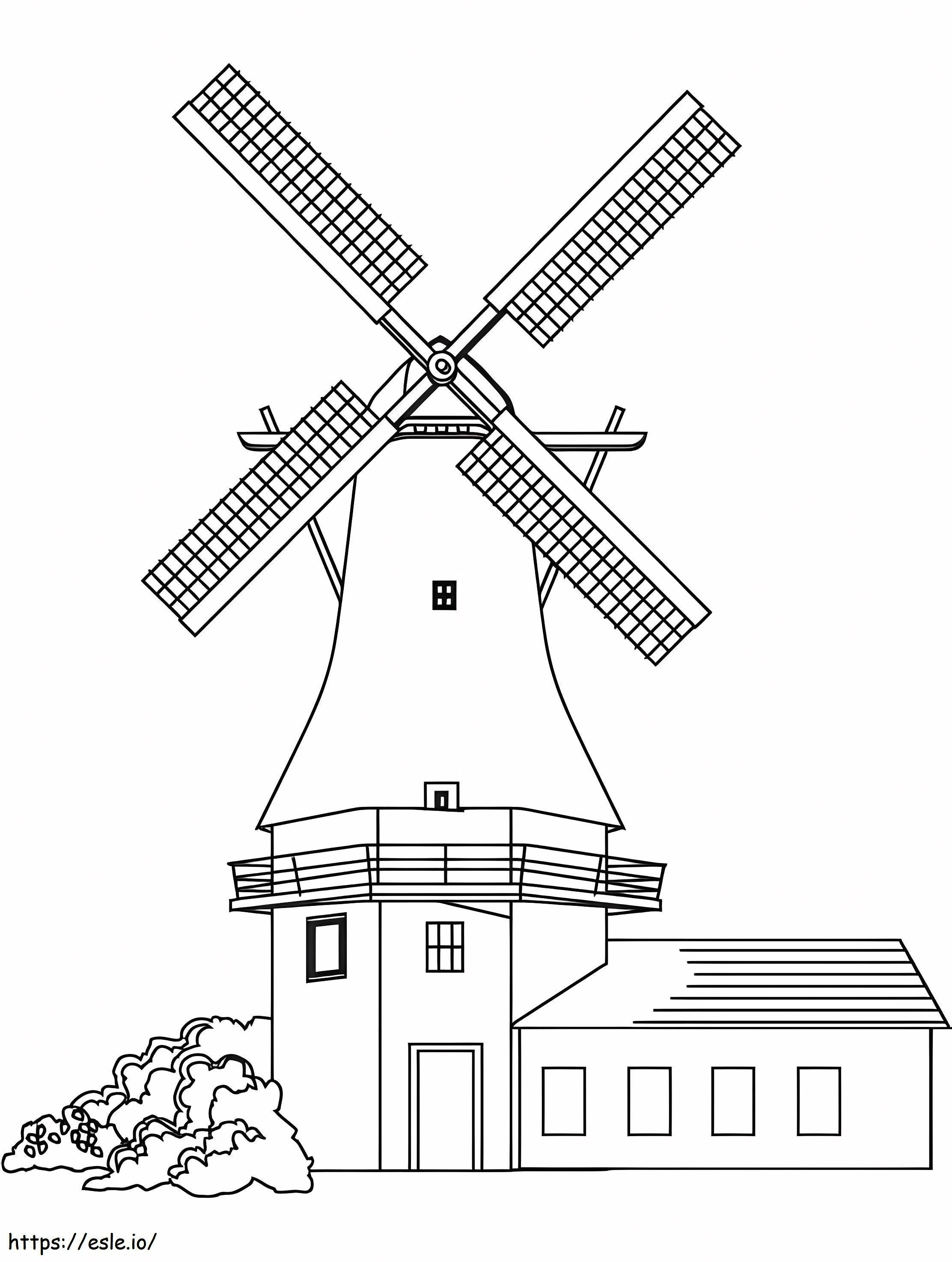 Enorme moinho de vento para colorir