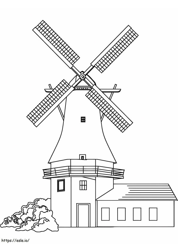Coloriage Énorme moulin à vent à imprimer dessin