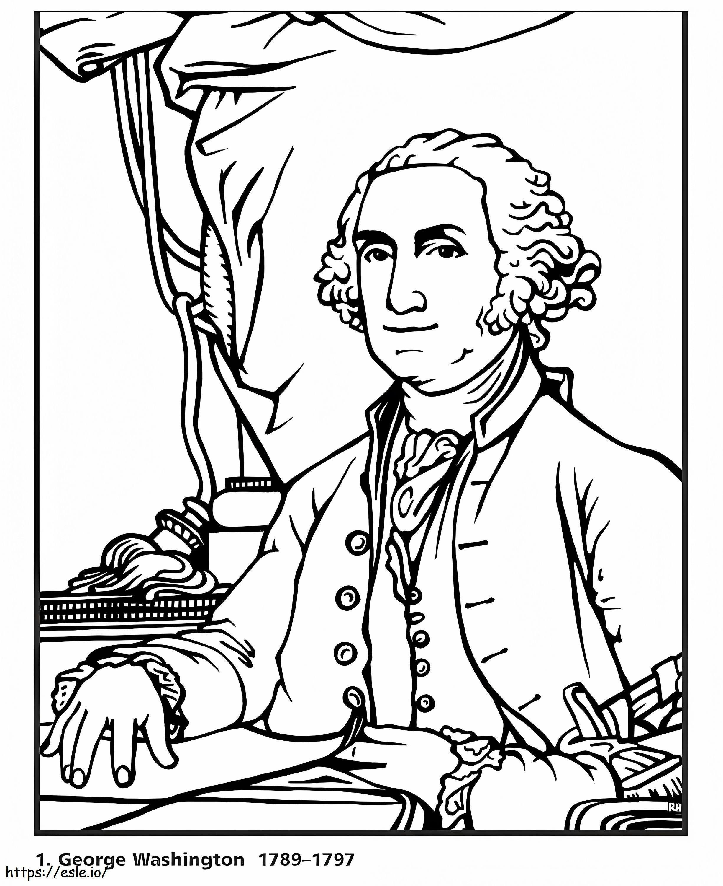 George Washington 3 Gambar Mewarnai
