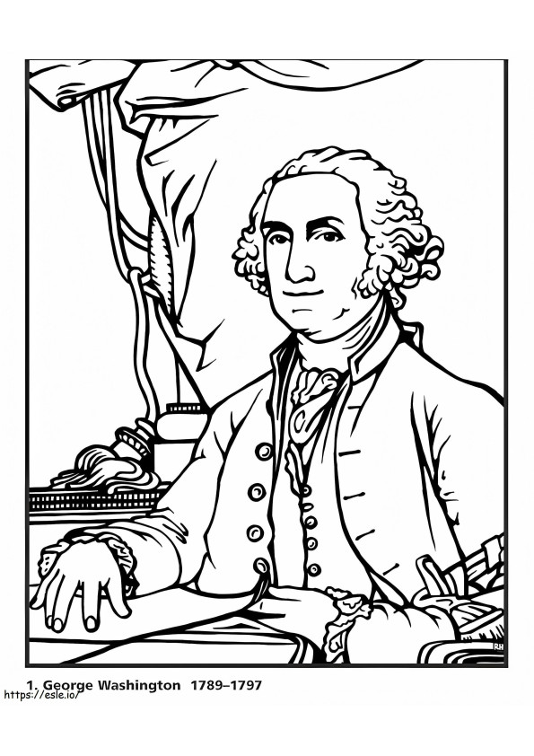 ジョージ・ワシントン 3 ぬりえ - 塗り絵