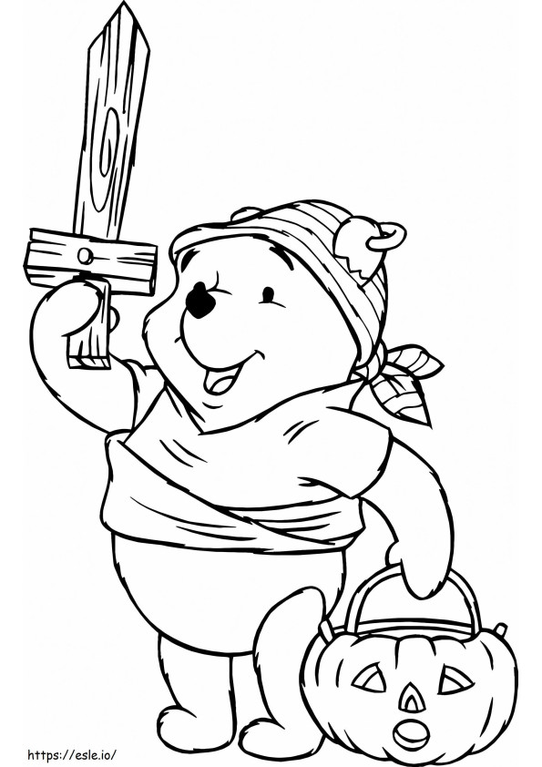 Pirata Pooh no Halloween para colorir