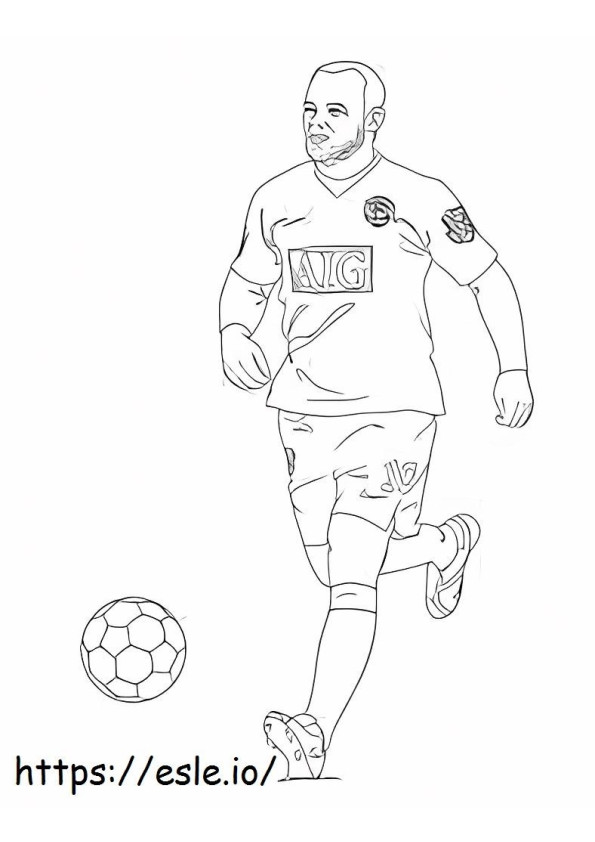 Andrés Iniesta joga futebol para colorir