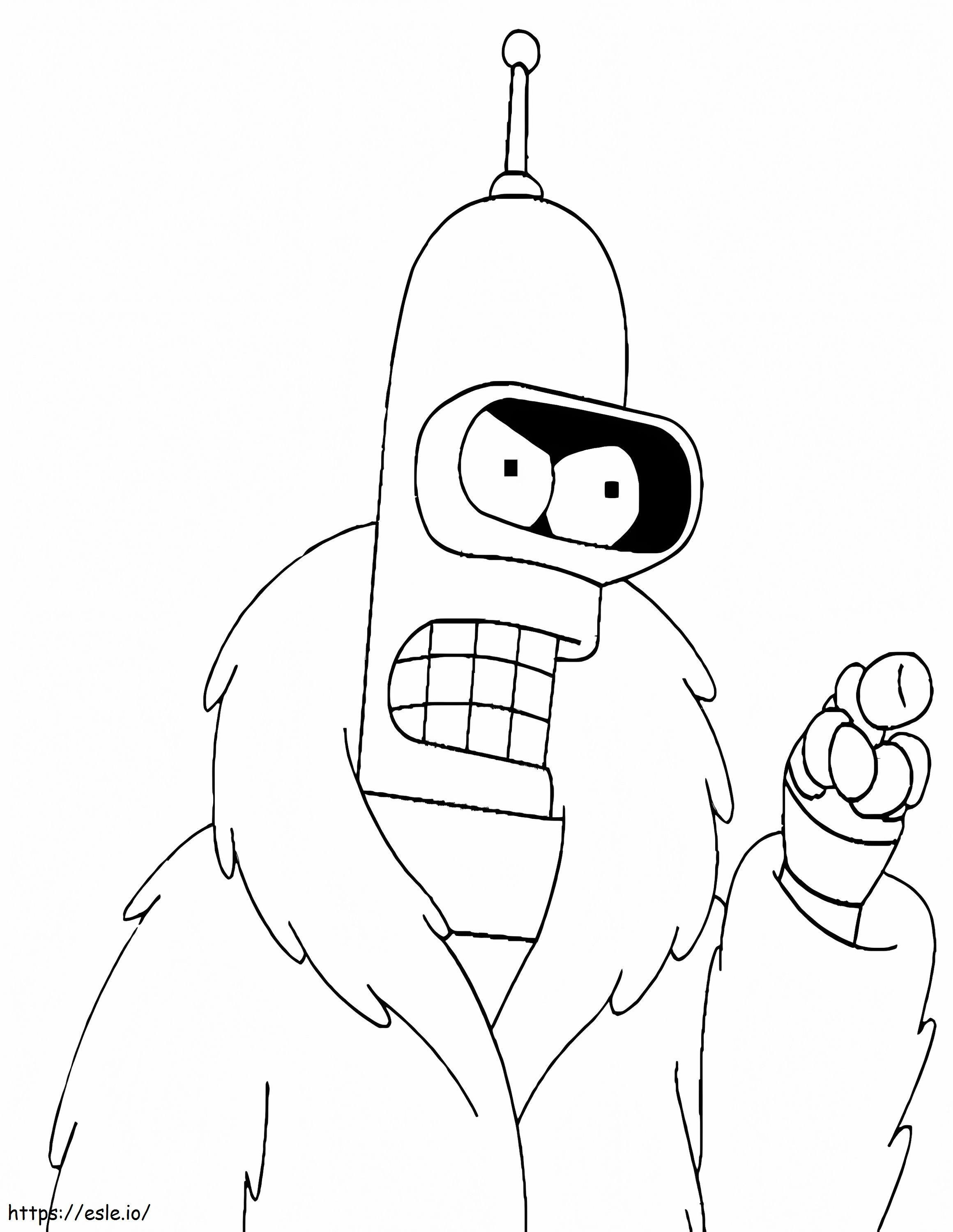 Angry Bender coloring page