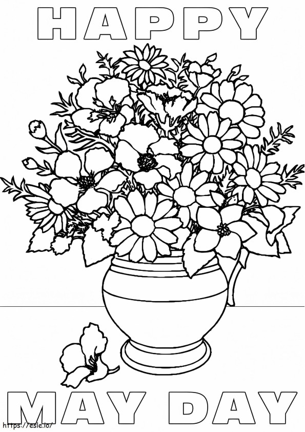 Happy May Day coloring page