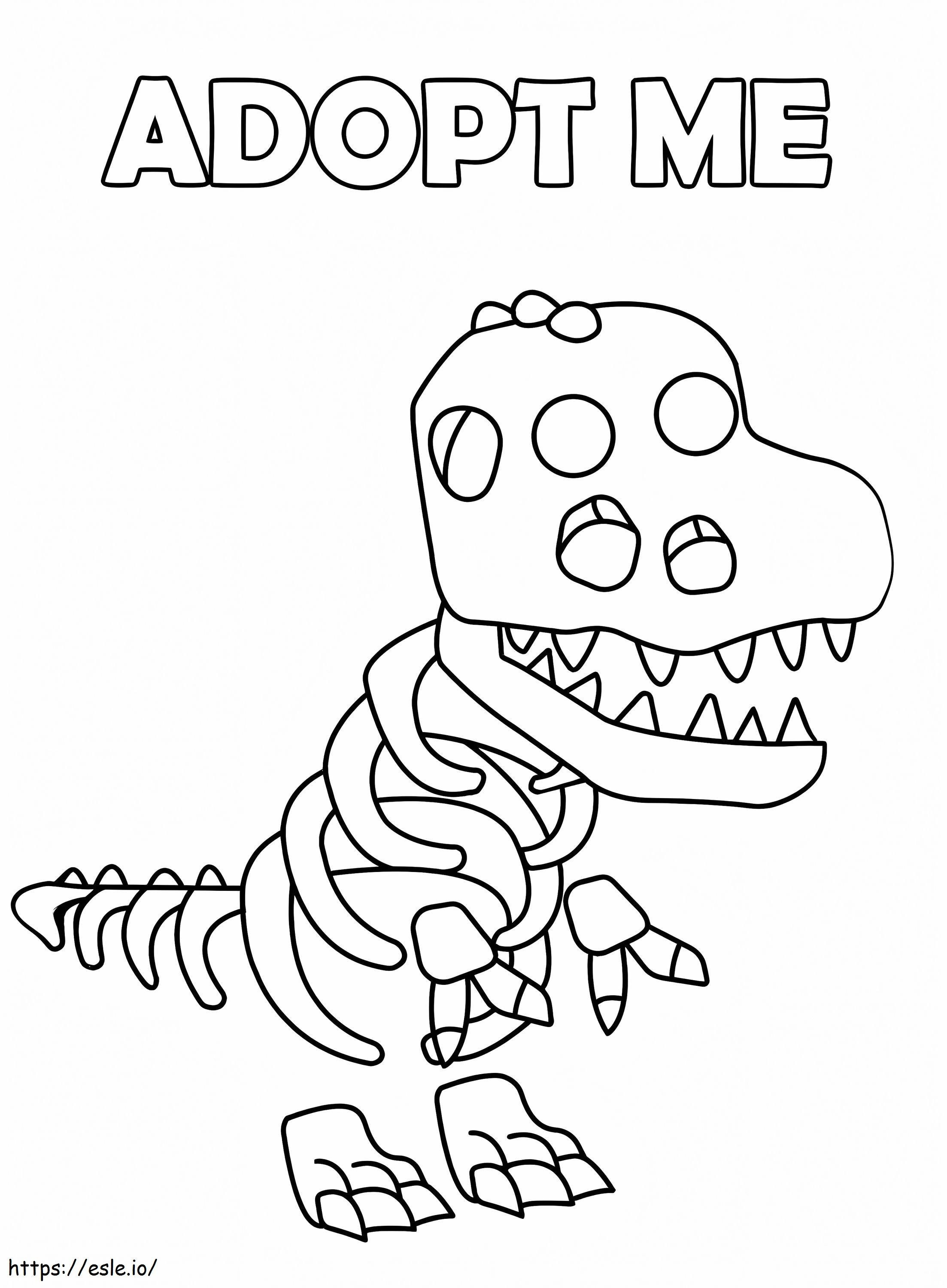 Esqueleto Rex Adoptame para colorear