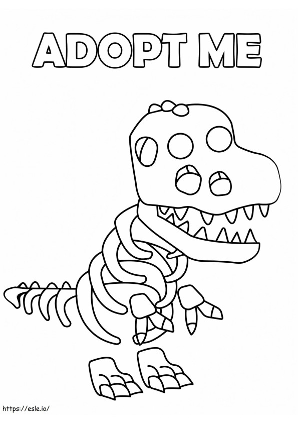 Coloriage Squelette Rex Adoptez-moi à imprimer dessin