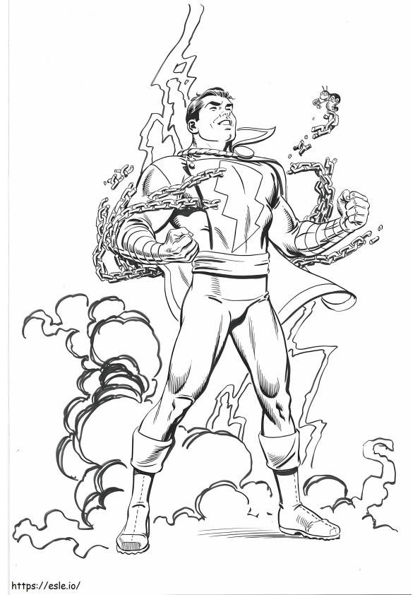 Shazam Broke The Chain Great coloring page