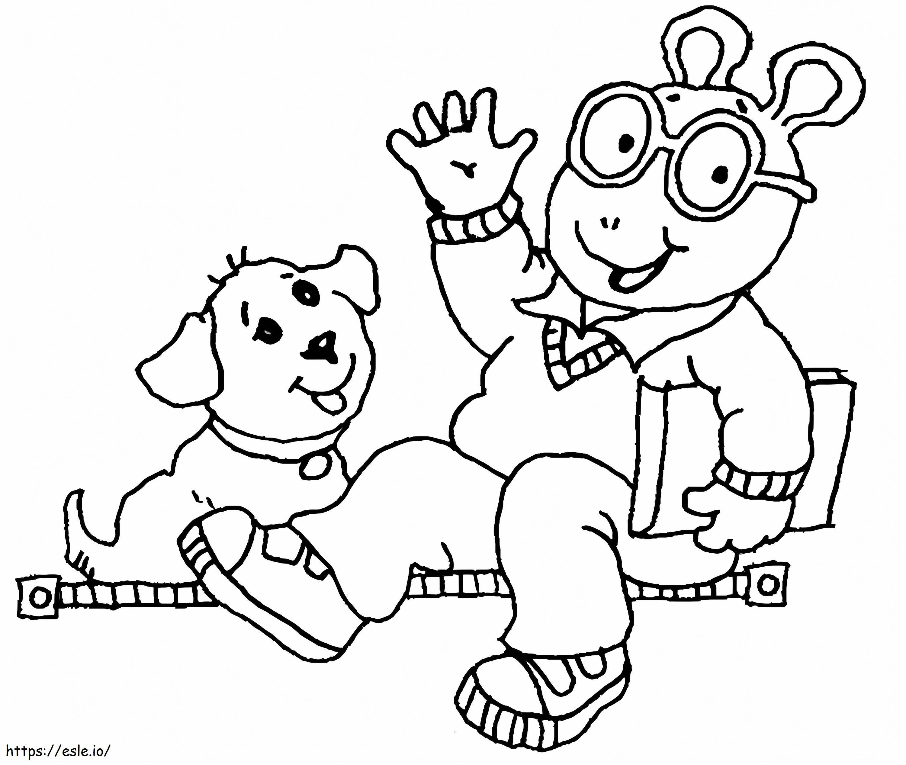 Arthur leu e cachorro para colorir
