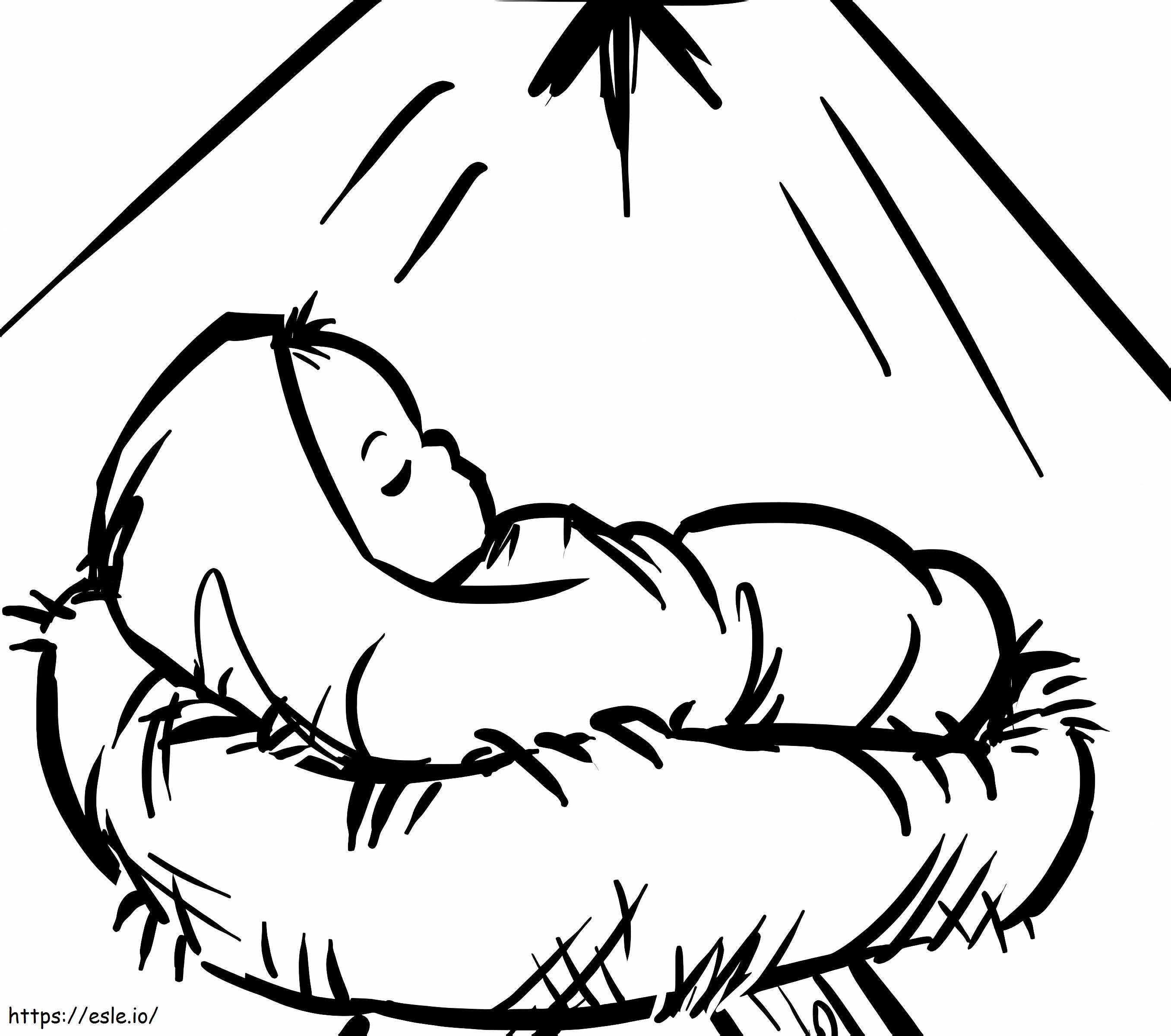 Baby Jesus Manger värityskuva