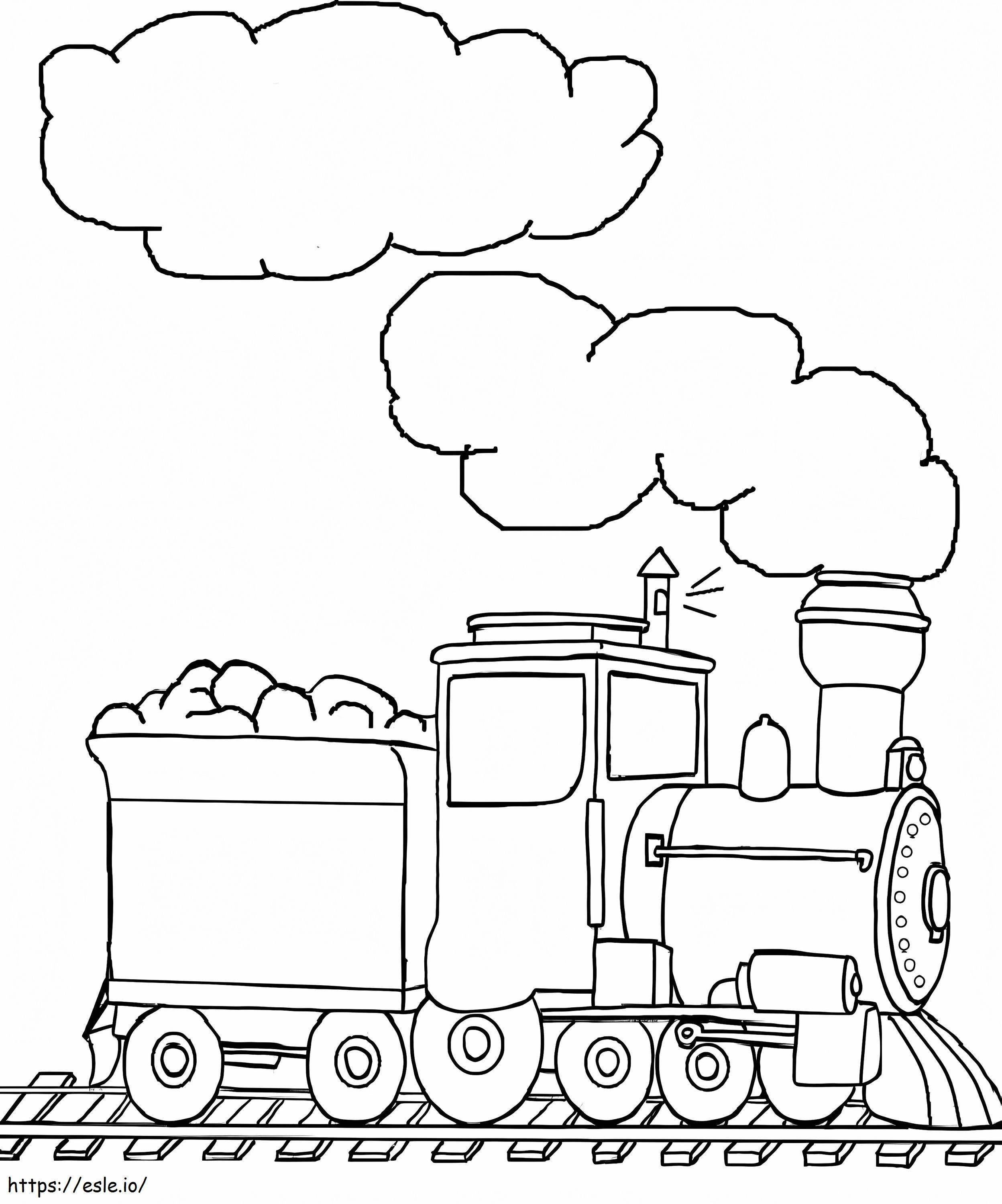 Small Cute Train coloring page