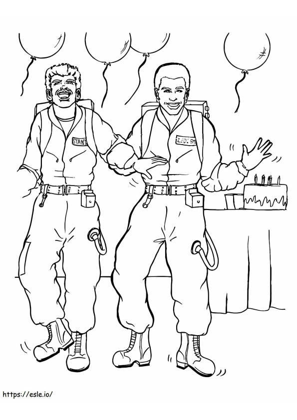Due personaggi di Ghostbusters da colorare