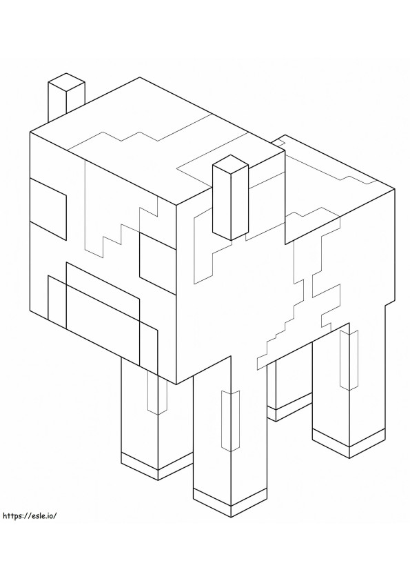 Coloriage Bébé Vache Minecraft à imprimer dessin