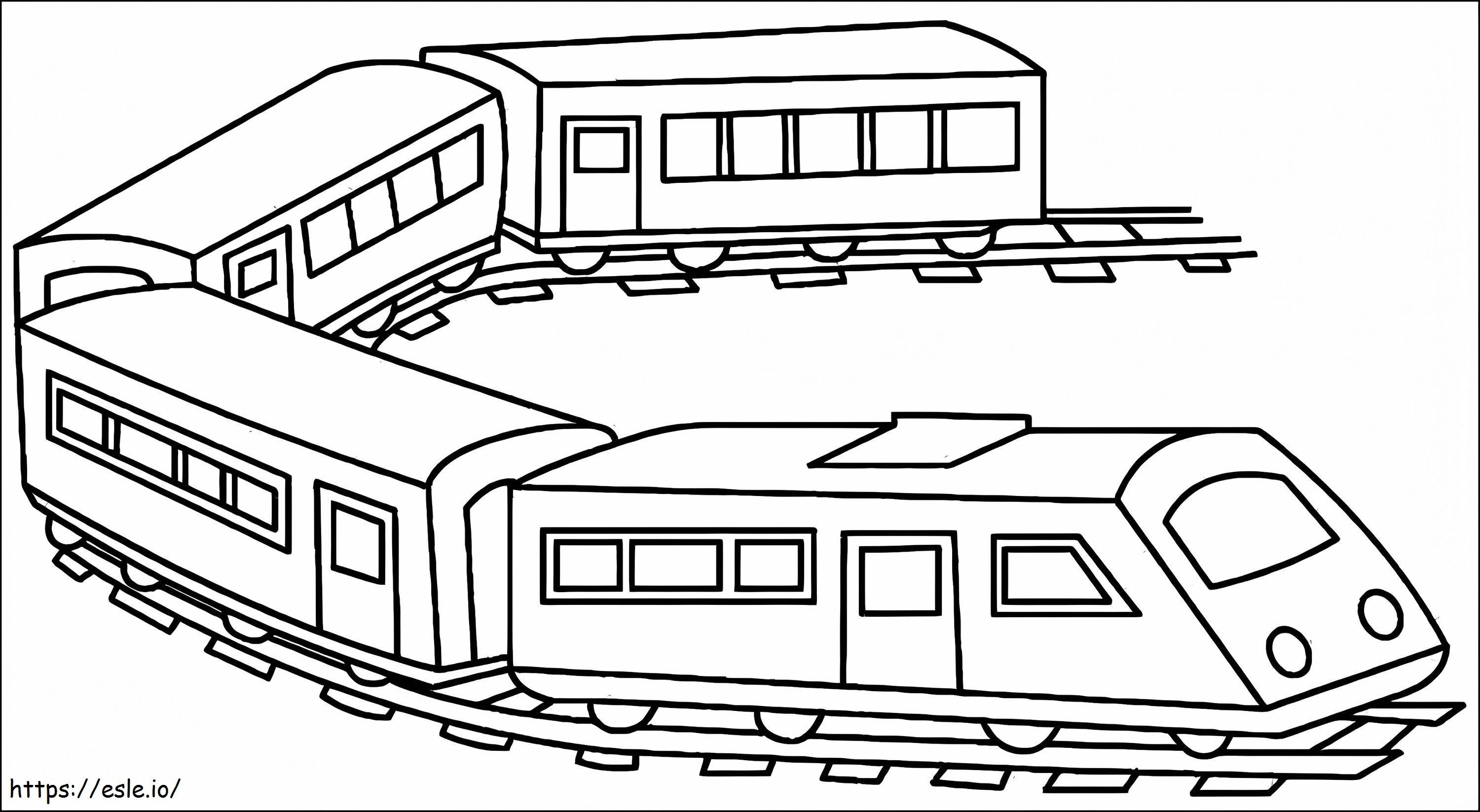 Coloriage Train avec 4 voitures à imprimer dessin