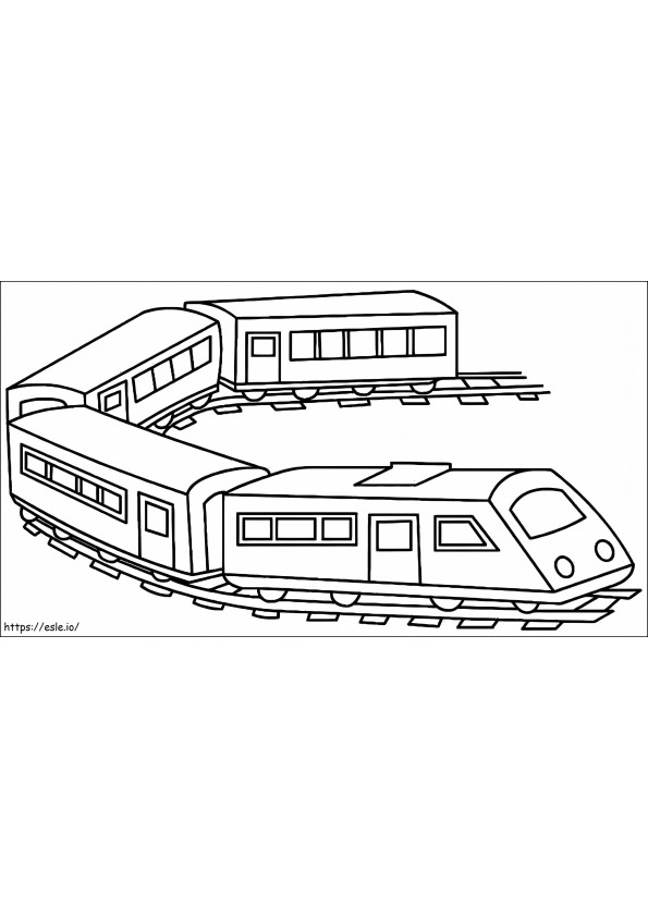 Coloriage Train avec 4 voitures à imprimer dessin