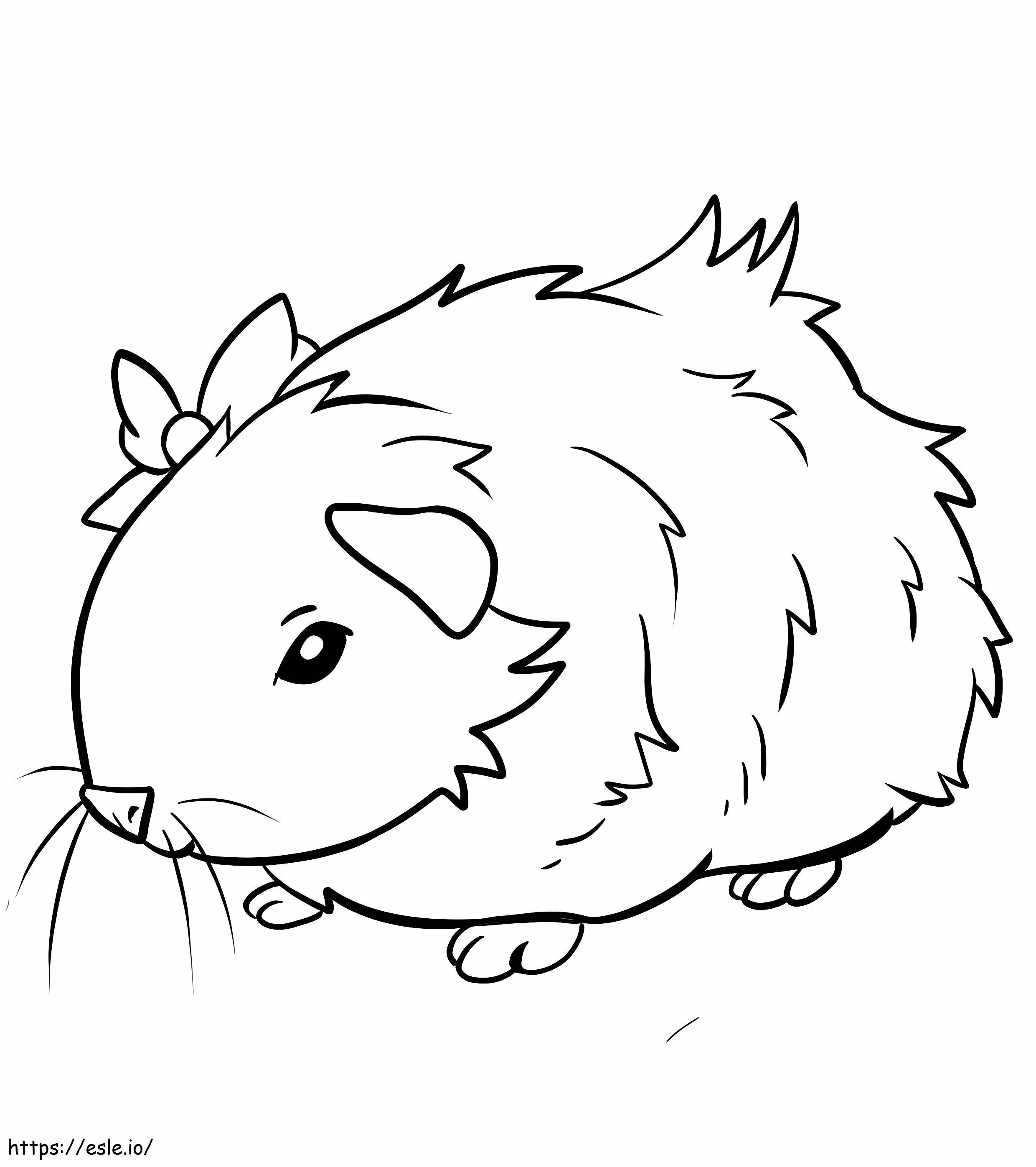 Loveable Guinea Pig coloring page