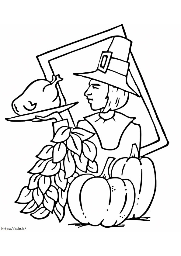 Thanksgiving Pilgrim coloring page