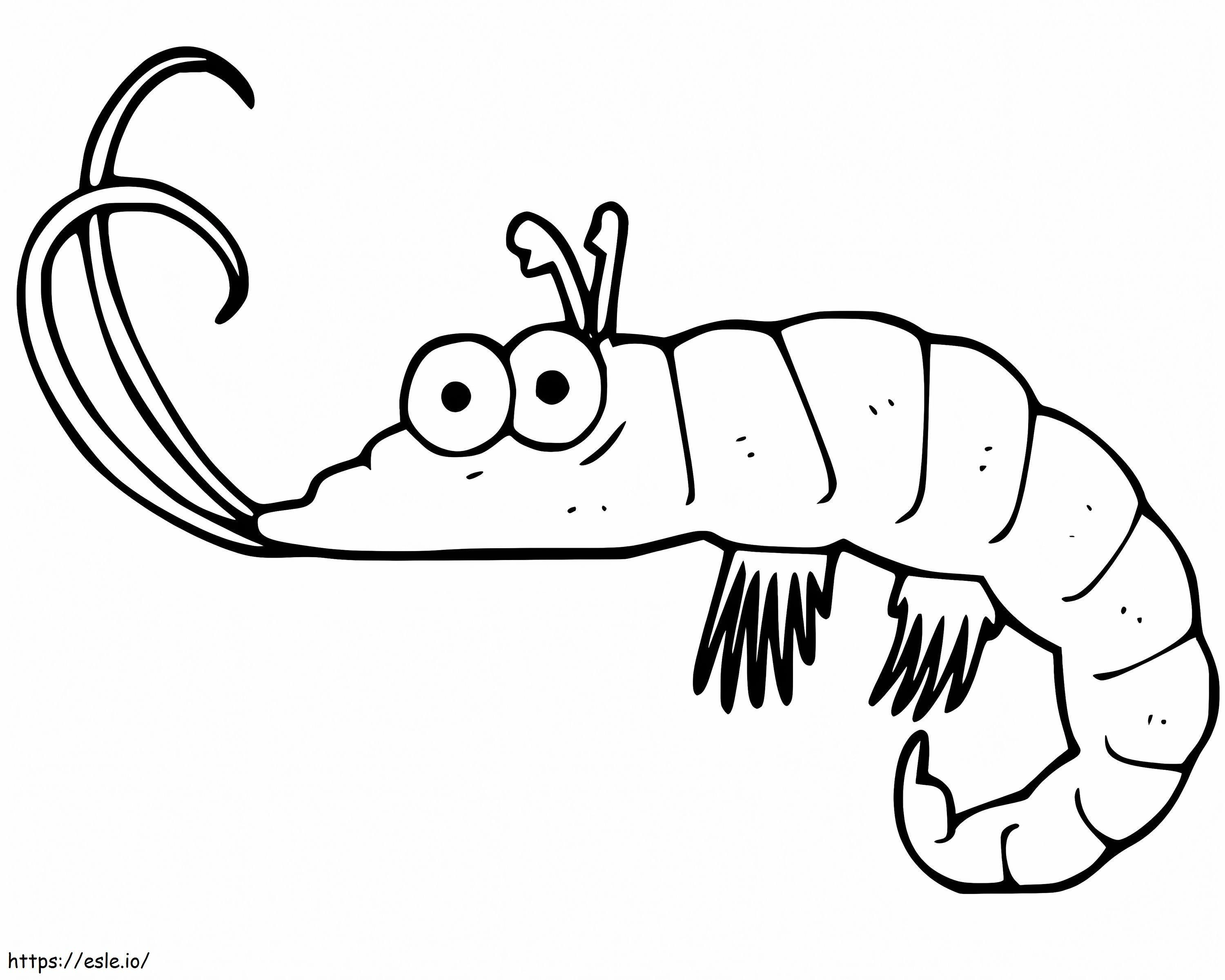 Cartoon Funny Shrimp coloring page