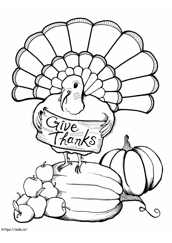 Türkiye With Sign Give Thanks coloring page