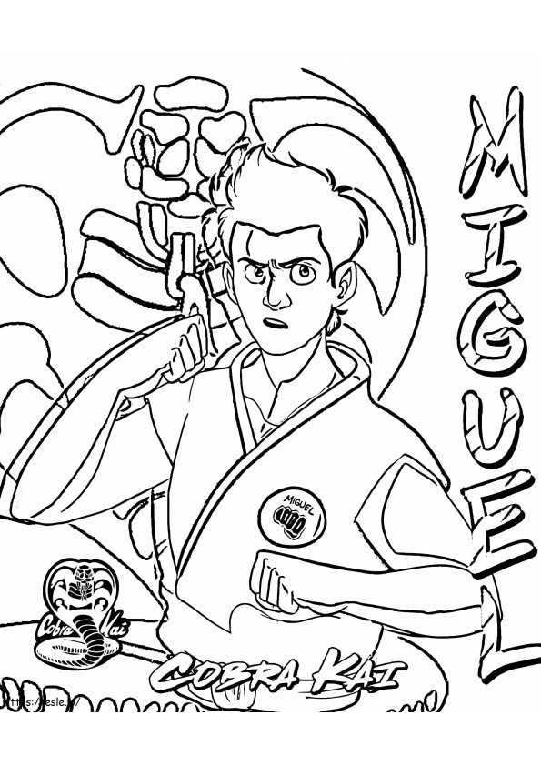 Miguel From Cobra Kai coloring page