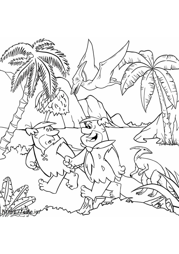 Two Stone Age Men In The Jungle coloring page