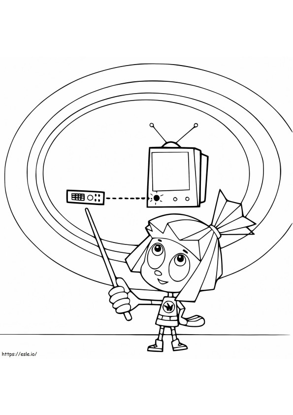 Simka And TV coloring page