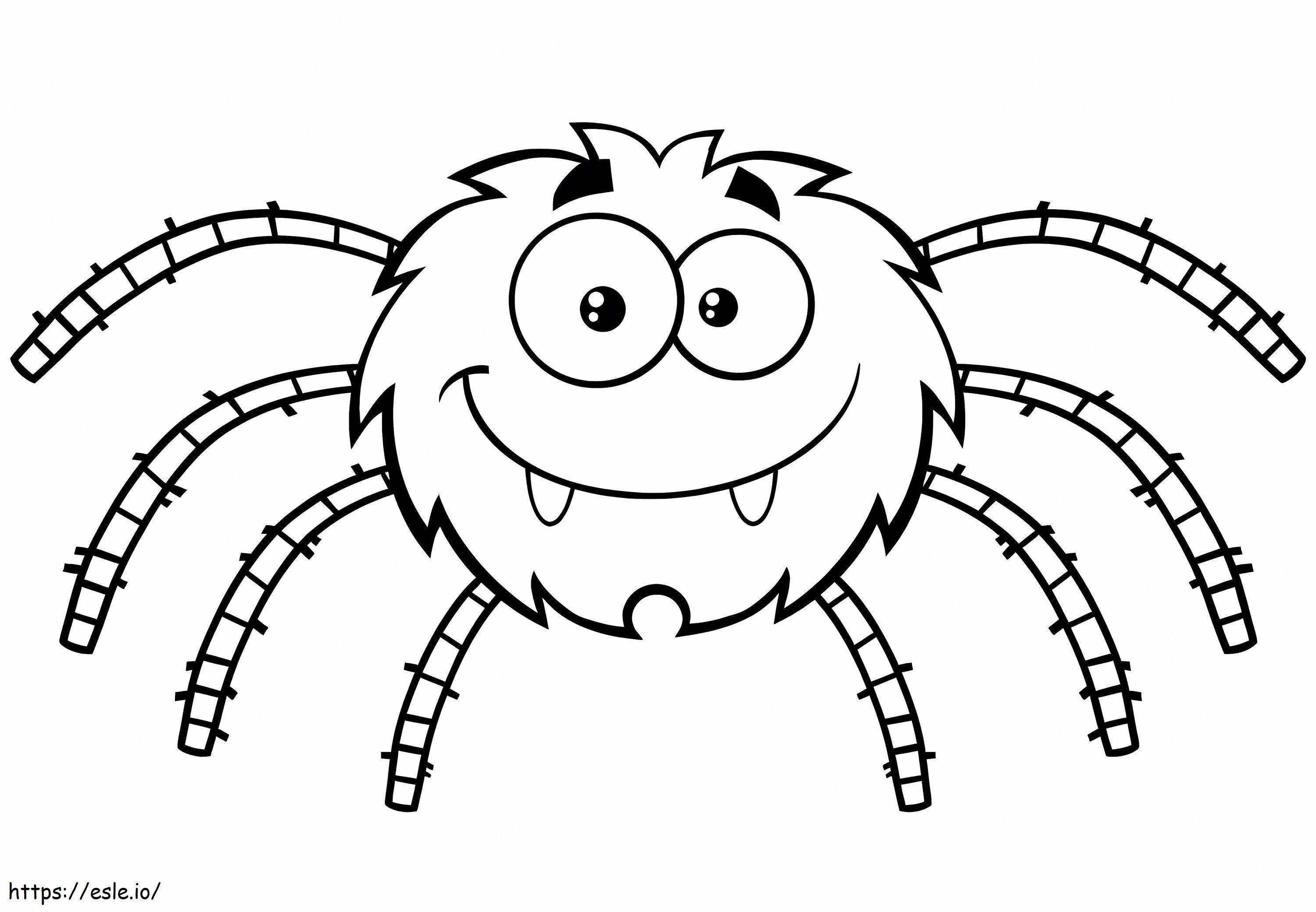 Aranha dos desenhos animados para colorir